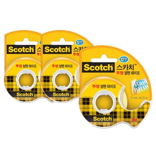 스카치 투명 양면 테이프 12mm x 6.35m