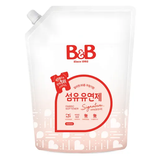 비앤비 비자극 유아 섬유유연제 자스민앤로즈향 리필형, 1.5L