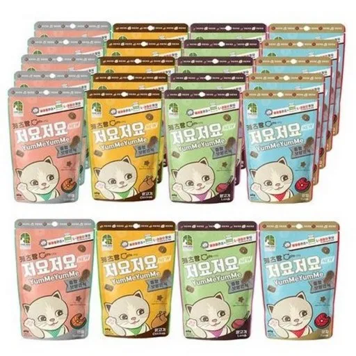 캐츠랑 저요저요 고양이 보양간식 4종 콤보, 닭고기, 양고기, 연어, 참치, 60g