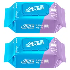 스카트 잘 닦이는 세정티슈, 2개