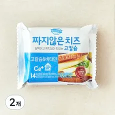 덴마크 짜지않은 치즈 고칼슘&비타민, 18g, 14개입, 2개