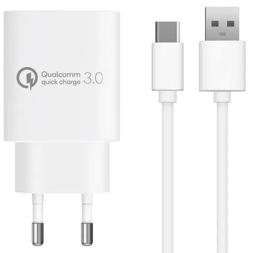 홈플래닛 퀄컴 공식인증 QC3.0 18W고속충전기 + 타입C케이블 1.2m 세트