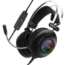 앱코 HACKER 가상 7.1 RGB 진동 노이즈 캔슬링 마이크 3D 초경량 게이밍 헤드셋, N550, 블랙