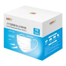 코멧 쉽게 뽑아쓰는 일회용 마스크 대형, 50개입, 1개, 화이트