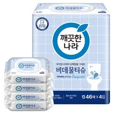 깨끗한나라 닥터비데 화장실용 물티슈 오리지널 캡형, 55g