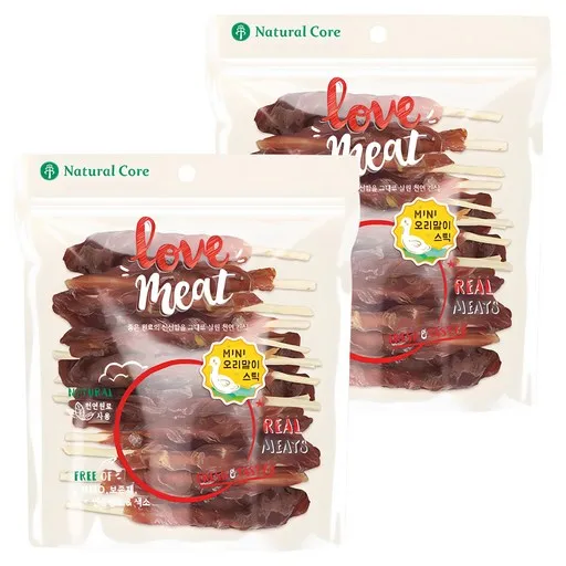 네츄럴코어 강아지 러브미트 미니 스틱 간식, 오리고기맛, 160g