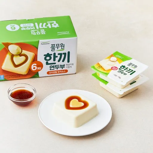 풀무원 한끼 연두부 + 오리엔탈 유자 소스 6개입, 708g
