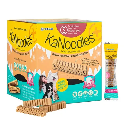 포켄스 강아지 카누들 잇몸플러스 구강케어 덴탈껌 S, 곡물맛, 680g