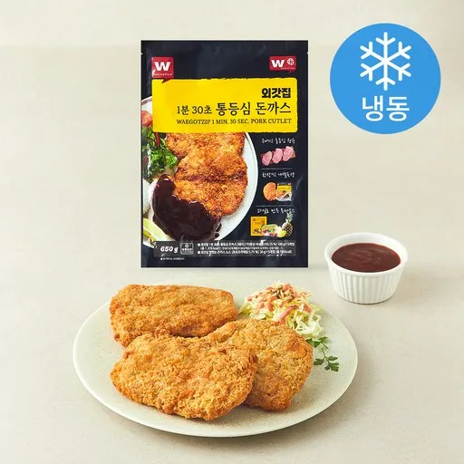 외갓집 1분 30초 통등심돈까스 100g x 5p + 소스 30g x 5p 세트 (냉동), 650g
