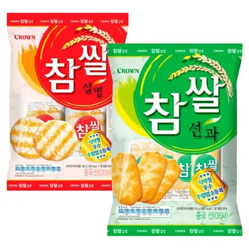 크라운 참쌀 설병 128g x 2p + 선과 115g x 2p