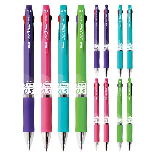자바펜 제트3볼 다색펜 4p 0.5mm