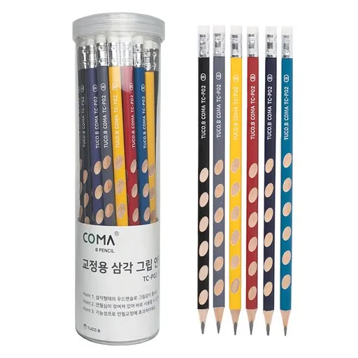 투코비 코마 삼각 그립 교정연필 B 세트 TC-P02