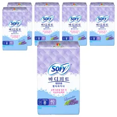 바디피트 코튼 팬티라이너 라벤더향, 롱, 40개입, 6개