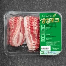 생생포크 한돈 무항생제 1등급 칼집 삼겹살 구이용 (냉장), 500g