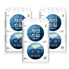 자연쓰임 블루 무형광 화장지 3겹, 1개, 30롤