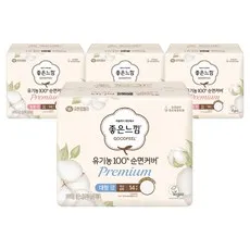 좋은느낌 유기농 순면 맥시슬림 생리대 날개형 중형 14p 3팩 + 대형 14p 세트, 1세트, 14개입, 중형, 대형