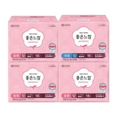 좋은느낌 울트라슬림 생리대 날개형 중형 18p x 3p + 대형 16p, 1세트, 70개입