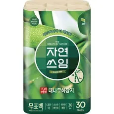 자연쓰임 프리미엄 3겹 대나무 펄프 화장지, 30m