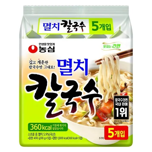 농심 멸치 칼국수, 98g