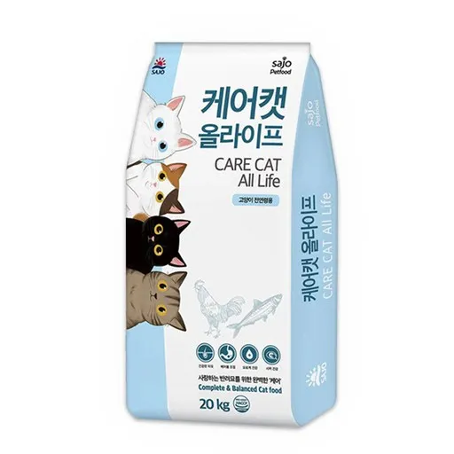 사조동아원 전연령 케어캣 올라이프 건식사료, 닭, 20kg