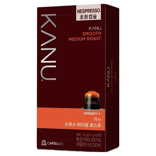 카누 스무스 미디엄 로스트 네스프레소 호환 캡슐 커피, 5.7g, 10개입, 1개