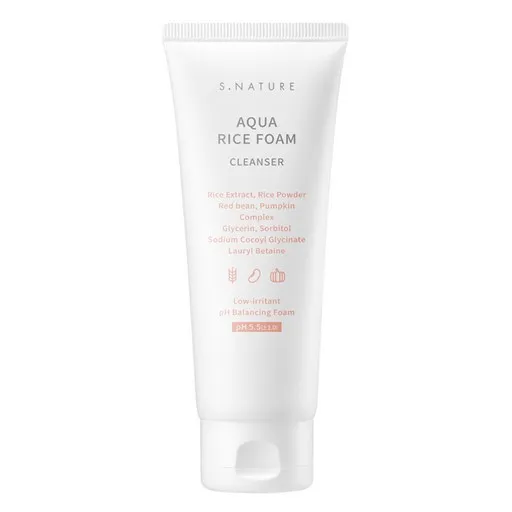 에스네이처 아쿠아 라이스 약산성 클렌징폼, 80ml