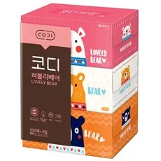 코디 러블리베어 천연펄프 미용티슈 2겹