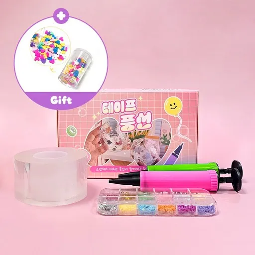 픽101 KC인증 쉽게 만드는 테이프 풍선 전용 만들기 세트 투명 큐브 풍선펫 DIY 키트 총길이 3m 너비 4.8cm