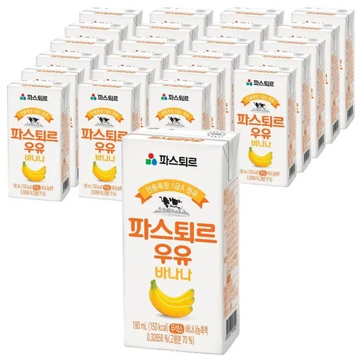 파스퇴르 바나나우유, 190ml, 48개