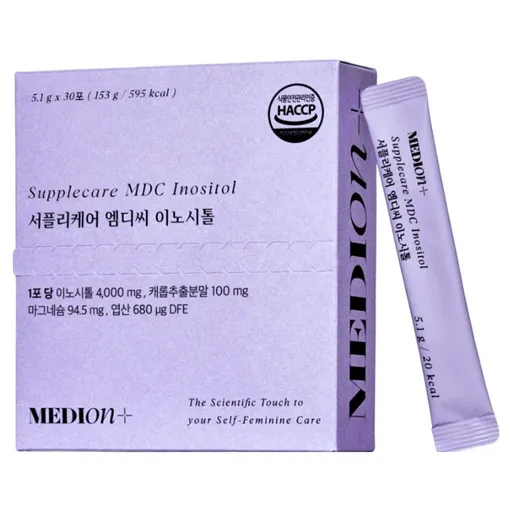 메디온 정품 서플리케어 엠디씨 이노시톨 4000mg 엽산 비타민B, 30회분, 5.1g