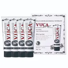 뷰카 클래식 고불소 블랙 차콜 구취케어 비건치약 허브민트향, 110g, 4개