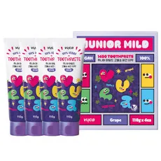 뷰카 주니어 마일드 고불소 구취케어 비건 어린이 치약 포도향, 110g