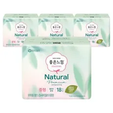 좋은느낌 내추럴 프리미엄 울트라슬림 생리대 날개형, 오버나이트 이상, 16개입, 2개