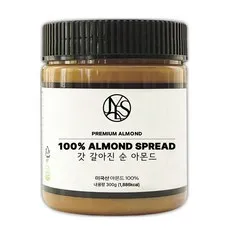 야스티 갓 갈아진 순 아몬드 스프레드 100% 무첨가 버터, 1개, 300g