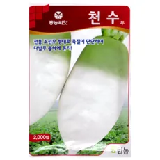 천수무 씨앗 2000립 다발 종자 조선 김장 가을 무 육질 단단 저장성 우수 텃밭 채소 씨앗 팜한농, 1개