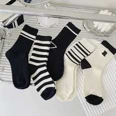 아옴 여성용 모던 데일리 중목 양말 5컬레