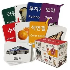 말놀이 실사 낱말카드 160장 한글/영어/의성어/의태어, 혼합색상, 1개