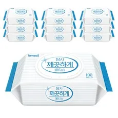 탐사 깨끗하게 도톰한 물티슈 캡형, 100개입, 10개