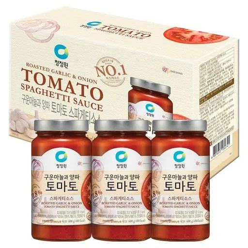 청정원 구운마늘과 양파 토마토 스파게티소스, 600g