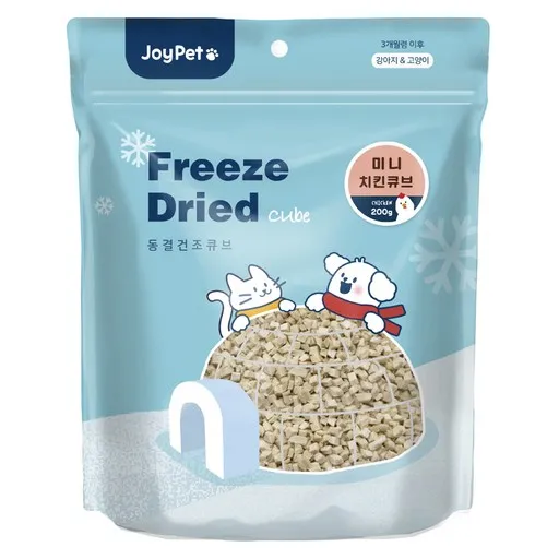 조이펫 반려동물 동결건조 미니 큐브 간식, 치킨, 200g