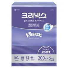 크리넥스 실크소프트 세라마이드 미용티슈 2겹 천연펄프, 200매입
