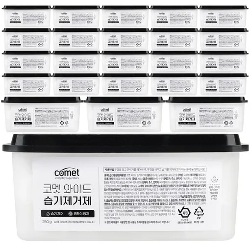 흡습면이 넓어 제습이 빠른 코멧 와이드 습기제거제, 250g