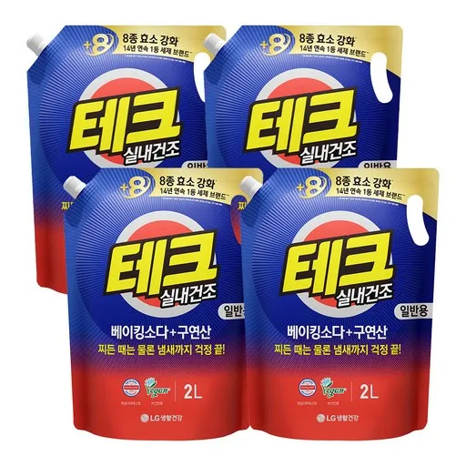 테크 베이킹소다 플러스 구연산 실내건조 액체세제 일반용 리필