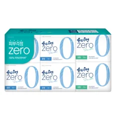 순수한면 제로 순면 생리대 날개형 중형 16p x 4팩 + 대형 14p x