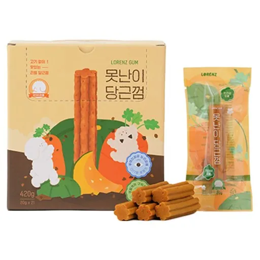 로렌츠 강아지 못난이 덴탈껌 21p, 당근, 420g