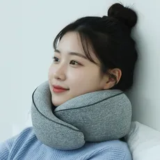 리빙미미 여행용 기내용 목베개 목쿠션 휴대용 메모리폼 여행 기내 승무원, 그레이