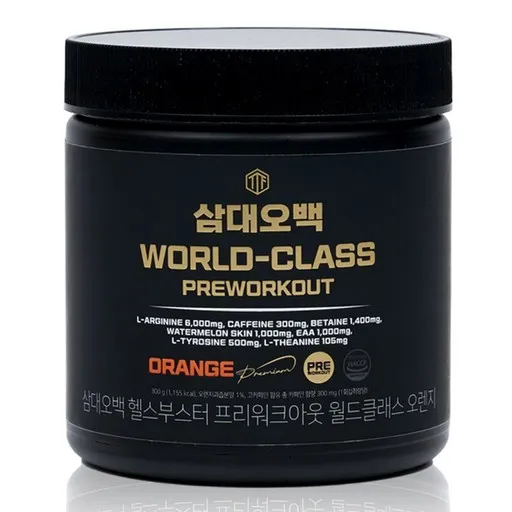 삼대오백 프리워크아웃 월드클래스 헬스부스터 오렌지, 300g