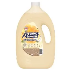샤프란 섬유유연제 코튼 베이비파우더 본품, 3.1L