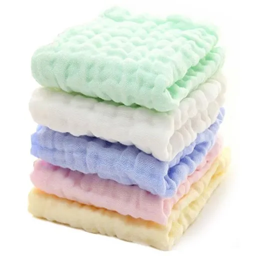 알엠티 6중6겹 거즈 순면 가제 손수건 부드러운 민감한 피부를 위한 얼굴 수건 5pcs 25X25