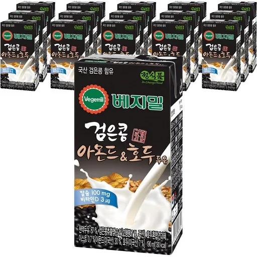 베지밀 검은콩 아몬드와 호두 두유 미니, 145ml